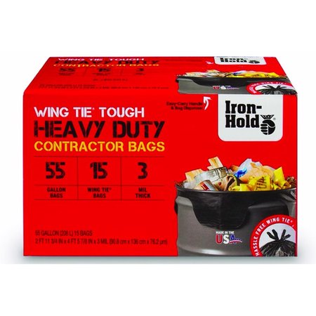Iron-Hold Iron-Hold 55 gal Contractor Bags Wing Ties , 15PK 1652987